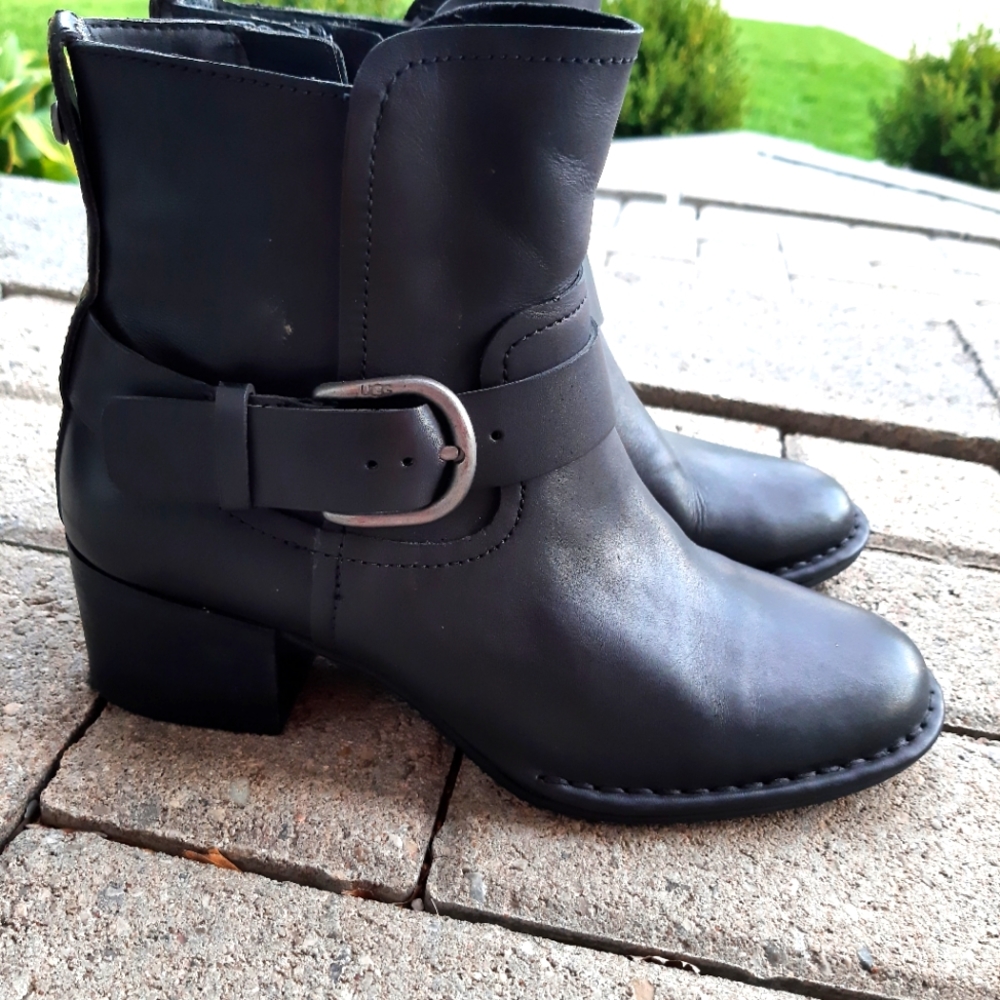 Ugg black leather boots